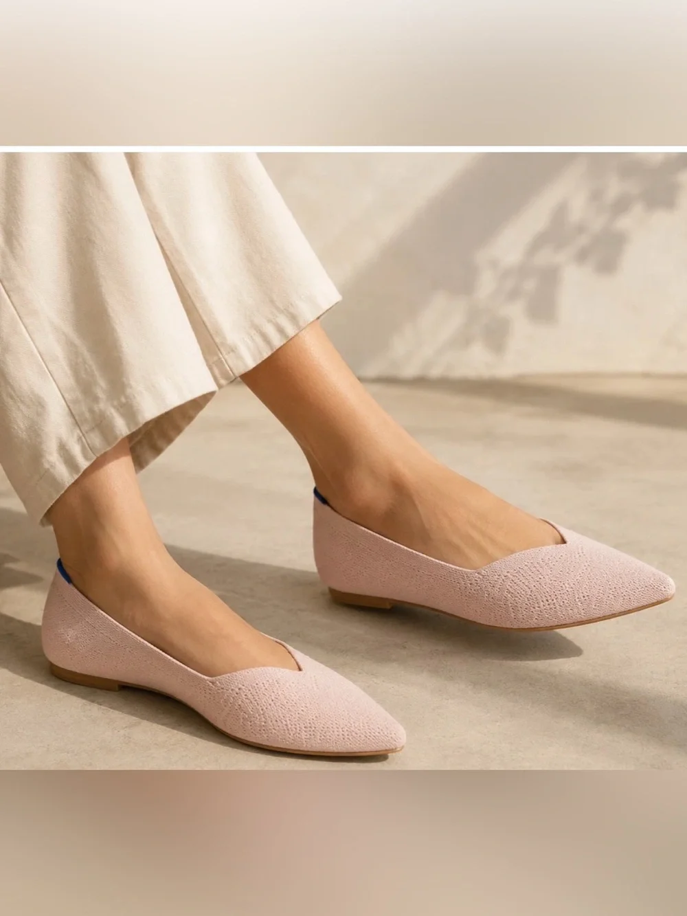 Rothys Womens Slip On Flat Shoes Pink Size 9 Comfortable Washable New